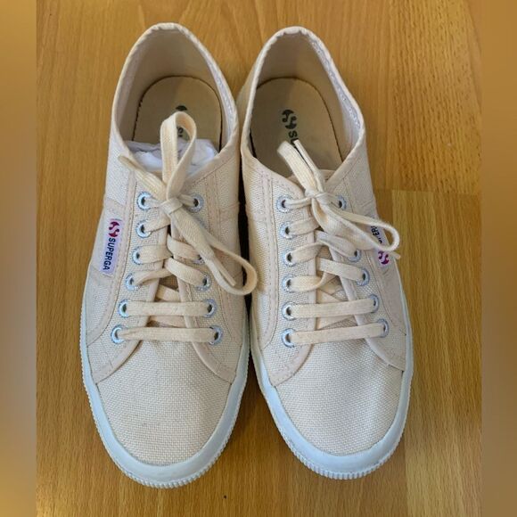 Superga Classic Cotu Canvas Sneakers in Beige Eggshell Sz US 9 EU 40 Great Shape - Picture 1 of 11